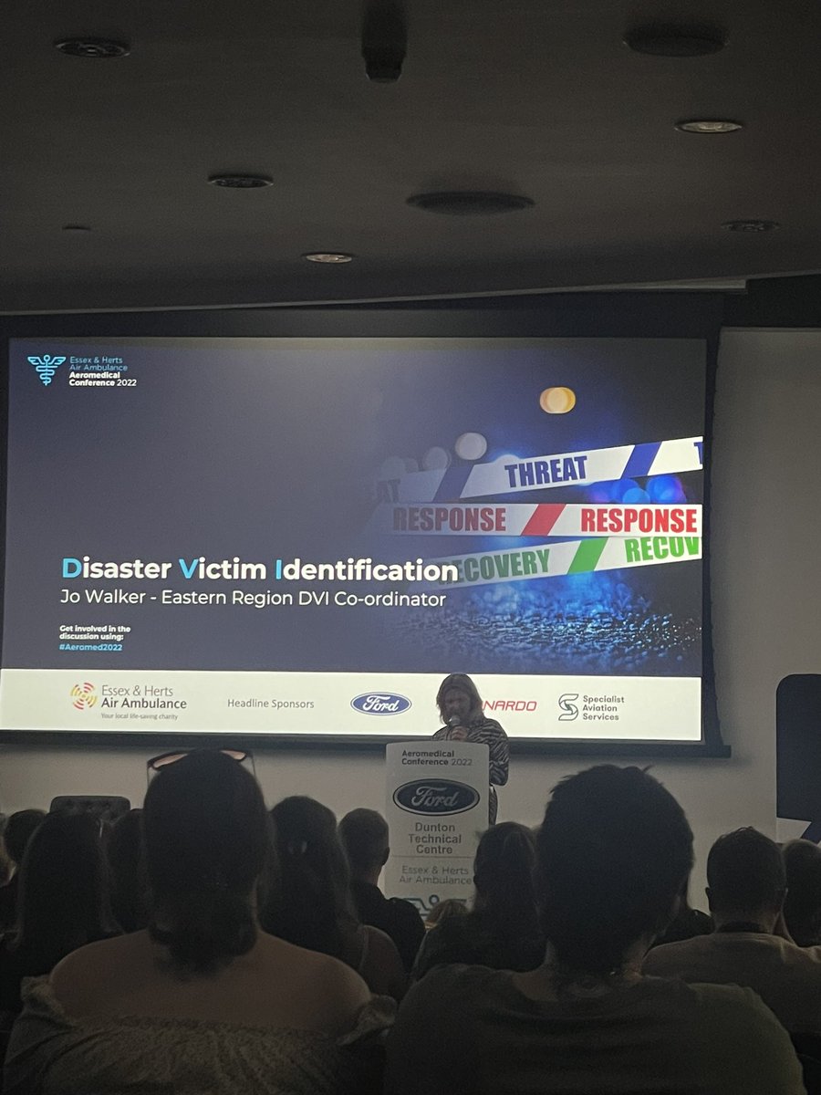 On now: Jo Walker
The Work of the Disaster Victim Identification Team #aeromed2022