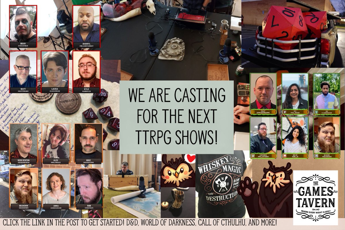 thegamestavern's tweet photo. Considering #ttrpg streaming? 
Behind or in front of the camera? 
Start with the consideration document: https://t.co/Cl7ytCFf1R  

Some of our best folks started in @RPGShortShot streams too! 

#dnd #VtM #callofcthulhu #starwars #twitch #YouTube https://t.co/0Hmfx3ubkH