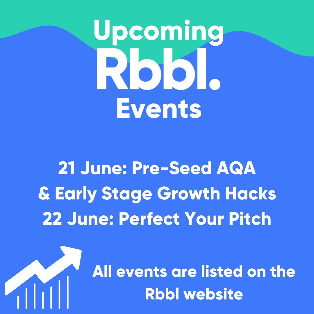 Rbbl_io's tweet photo. Rbbl is hosting 3 events next week that you can still book tickets for!

Two are funding events (AQA and pre-seed pitch feedback) and one is a growth event. 📈

Click the link below to sign up!
https://t.co/HNfnVS2rHF https://t.co/G5paMCaJ98