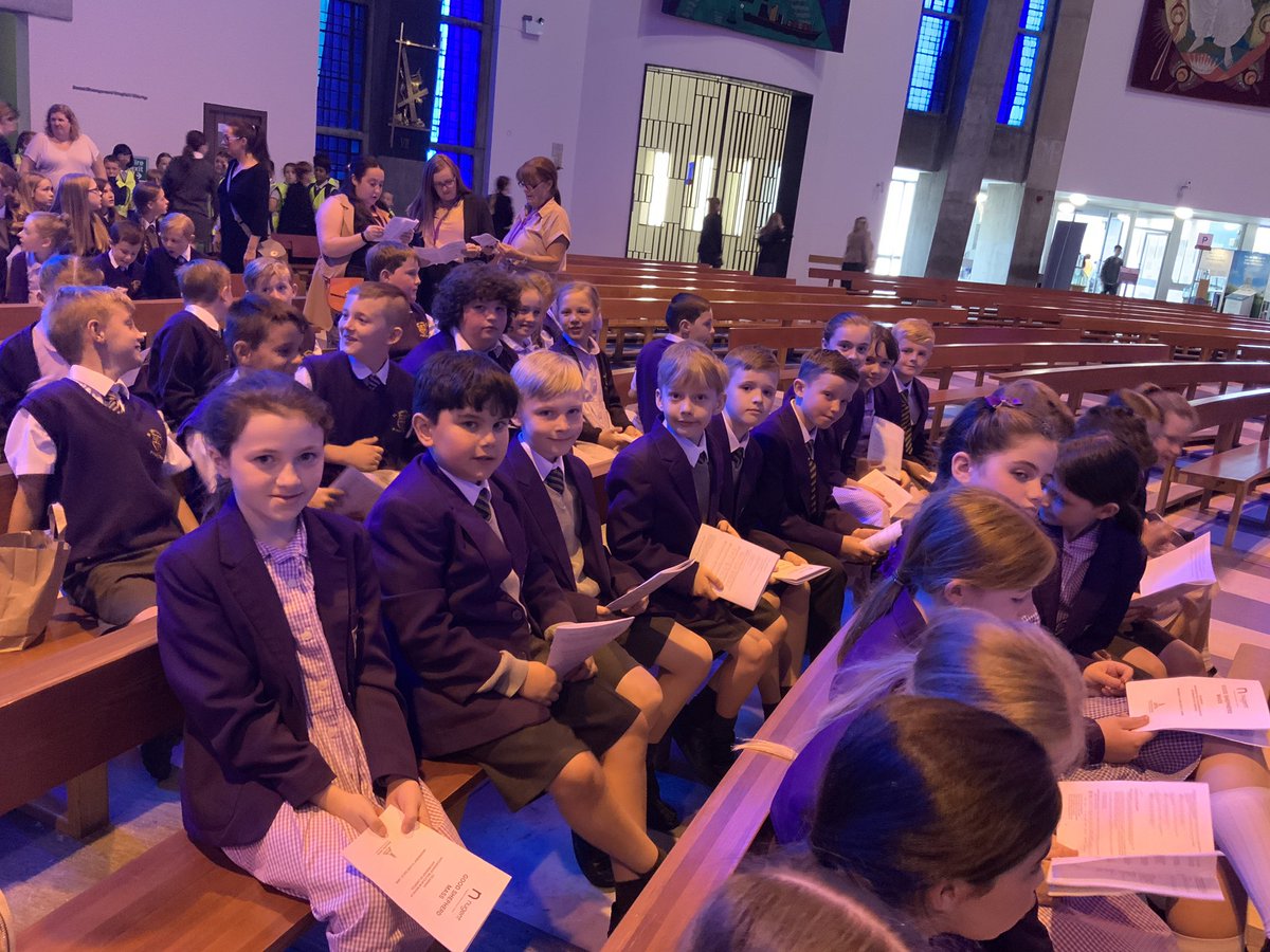 RunnymedeStEd's tweet photo. Year 4 attended the Good Shepherd mass today at the Liverpool Metropolitan Cathedral. #RunnymedeRE #Promotingthespiritual https://t.co/0Gi5LM0eys