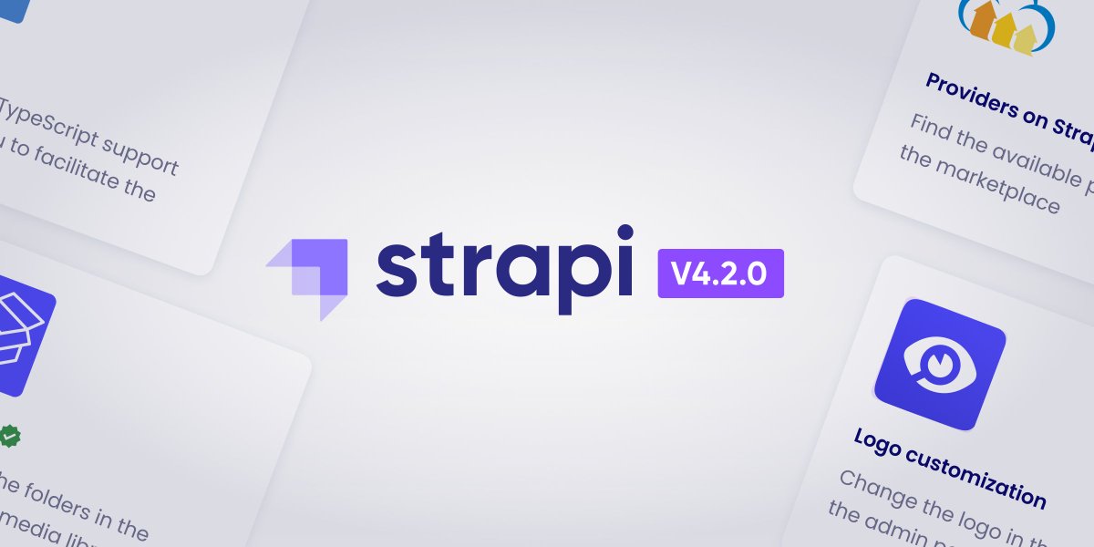 strapijs's tweet photo. Strapi v4.2.0 is live 💫

Logo customization, providers on the #Strapi Market and media library folders beta! 

All the details here 🧵 👇
https://t.co/kbKoHLMM0n https://t.co/340b6g4zYe