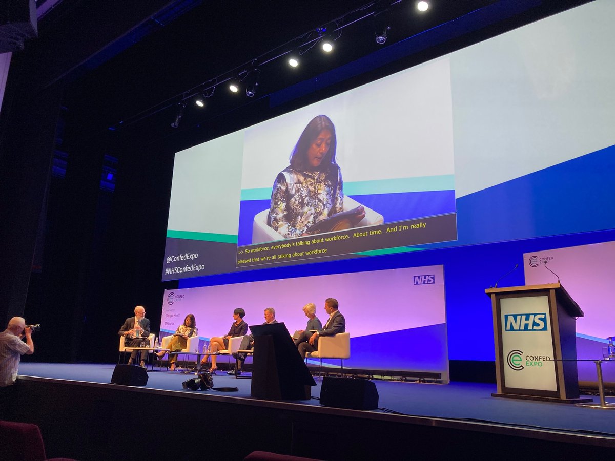 NHSE_WTE's tweet photo. “What we do for training and education now, actually gives us the workforce we have in the long term” – Navina Evans

Fantastic session on ‘Making health and social care the best employer’ at #NHSConfedExpo with our CEO @NavinaEvans. Head to the #HEE stand E66 to find out more https://t.co/wsDq2o0Qzt