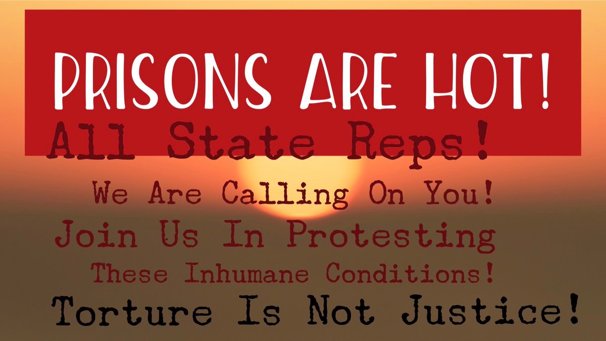 jettica65's tweet photo. We are in ANOTHER UNPRECEDENTED HEAT WAVE across this country! And once again the Prison Industrial Complex is not prepared to cool down 10s of 1000s in this country's prisons!
#TortureIsNotJustice
#CoolThemDown
@GovStitt @GovBillLee @kayiveyforgov @GovAbbott @RonDeSantisFL https://t.co/lUyJYGdDYm