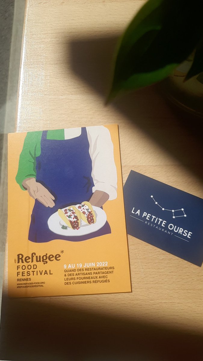 Très heureux de participer au Refugee Food Festival et d'accueillir Danya cuisinière syrienne, pour deux déjeuners à 4 mains le 16 et 17 juin 2022 ! Ça commence demain ! 
#refugeefoodfestival #Rennes