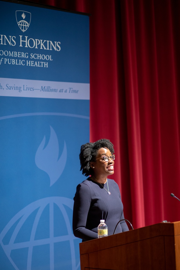 So honored to have U.S. Rep. <a href="/LaurenUnderwood/">Lauren Underwood</a> - a <a href="/JohnsHopkinsSPH/">Johns Hopkins Bloomberg School of Public Health</a> alum - speak to recent graduates.

In her words: "The magnitude of the crises before us can be overwhelming. The antidote is community." 
 
Thank you for the inspiration &amp; for celebrating #ThePowerofPublicHealth.