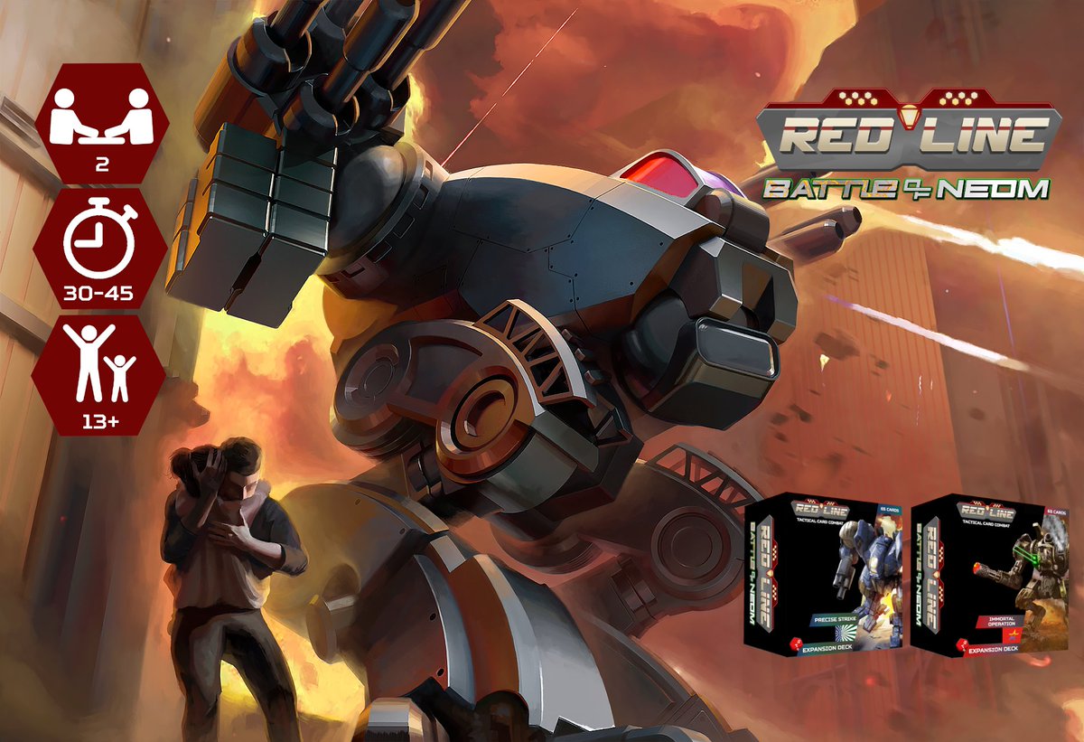 StudiosThrow's tweet image. REDLINE: Battle of Neom is LIVE on Kickstarter! Simultaneous card combat combined with tactical maneuvers. And mechs! kickstarter.com/projects/camx/…

#REDLINE #battletech #mtg #mecha #gamer #gaming #bgg #kickstarter #wargame #boardgame #gamedev