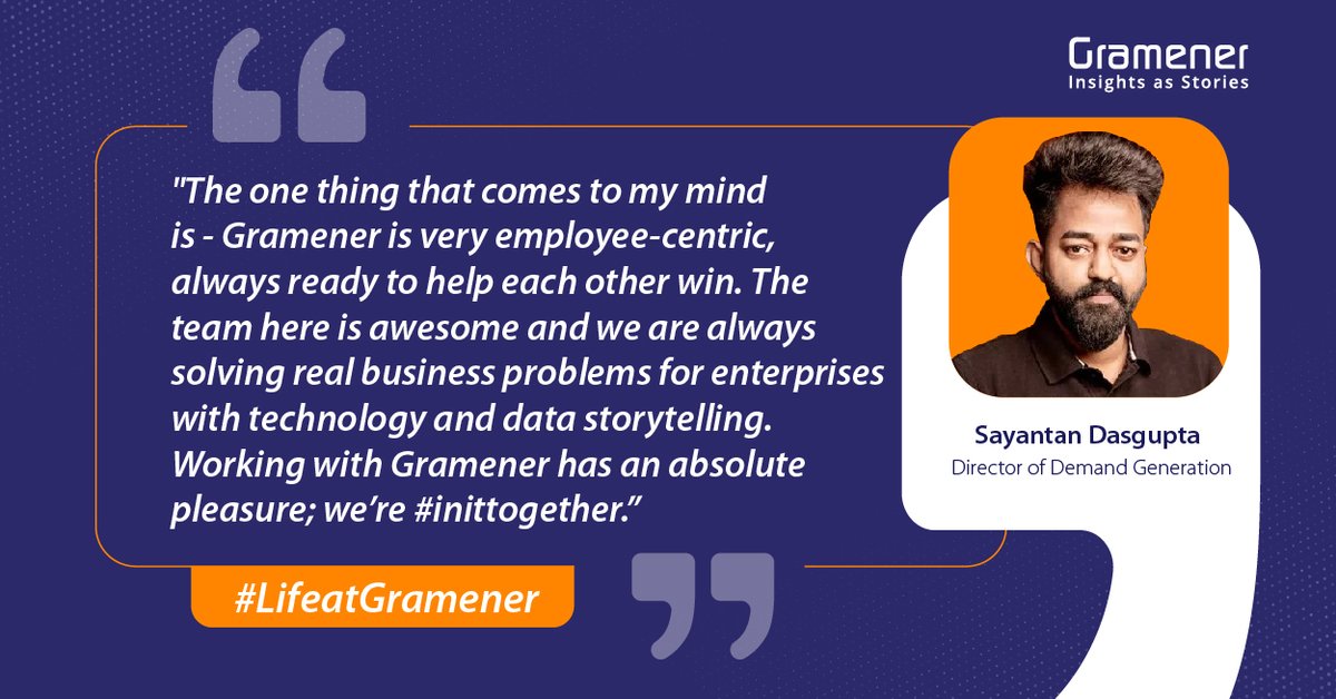 Meet <a href="/mrdasgupta_/">Sayantan Dasgupta</a>

Here's what he says about working at Gramener!

#EmployeeExperience #Culture #InitTogether