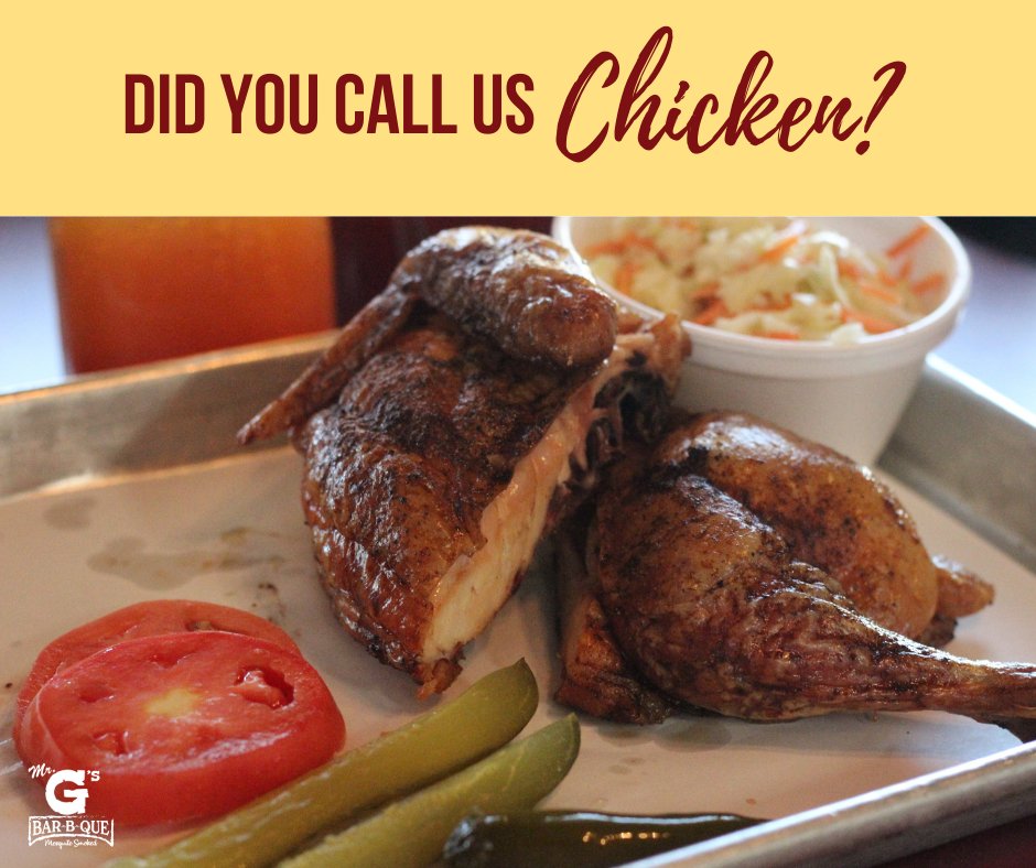 MrGs_BBQ's tweet photo. Well we're ok with that! We love our BBQ chicken and we know you will also. Make your lunch a great one with our juicy, tender and delicious chicken. Come give it a try today. ๐
#chicken #deliciouschicken #bbq #corpuschristifood #seecc #eatcc #TMBBQClub #ccbbq #bbqrestaurant https://t.co/9PIUm5peJ6
