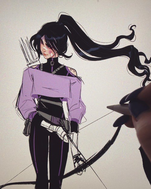 1girl solo ponytail black hair floating hair long hair bandaid on face  illustration images