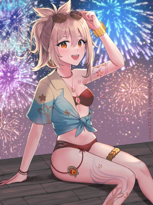 Summer Yoimiya  #原神 #GenshinImpact outfit  @/vlilacc 