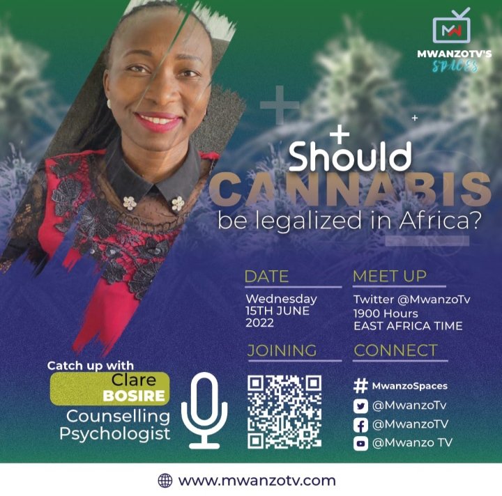 Should cannabis be legalized in Africa? Join us tonight as we have this conversation. 
<a href="/MwanzoTV/">MwanzoTV</a>