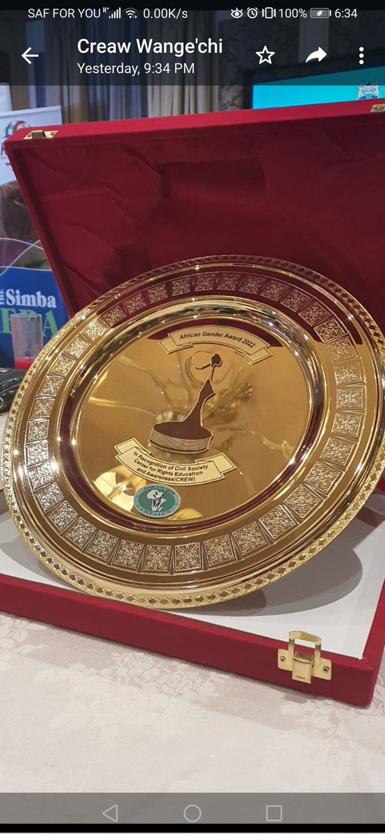 Congratulations@ CREAW Kenya for winning the African Gender Award 2022. Proud of the work you do in supporting women and girls affected with SGBV. 👏👏