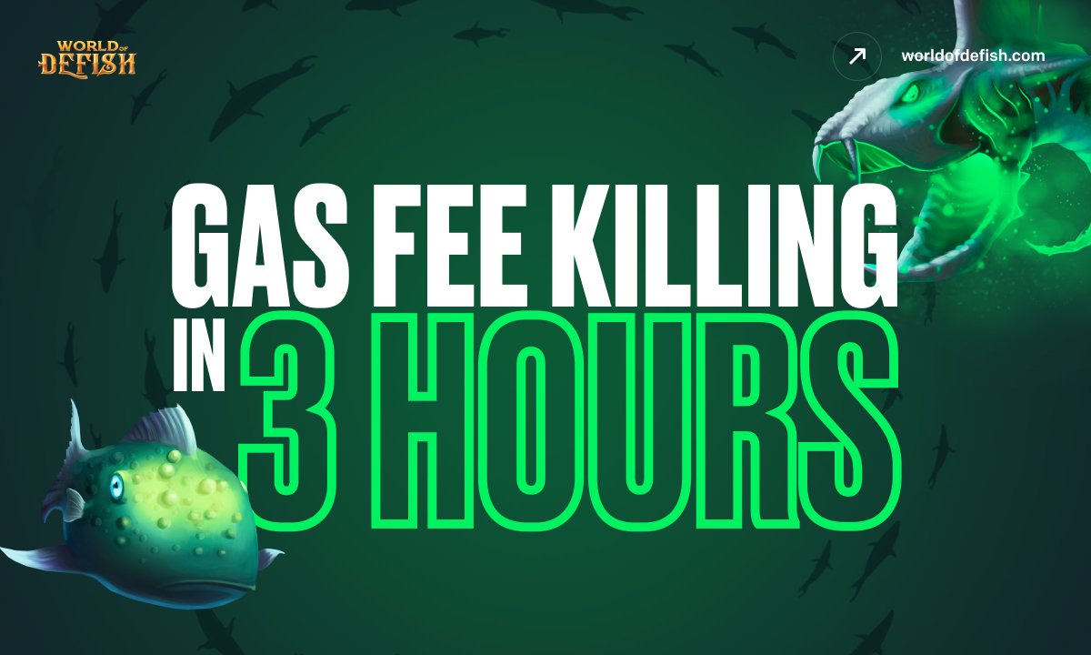 WorldOfDefish's tweet photo. Tick-tock, tick-tock, Captains 
Is everyone ready? 🦈

3 hours until your dream comes true!
⏰ Off-chain. Today. At 18:00 UTC 

Gas fee killer is coming...👀 https://t.co/t0chAmSFVy