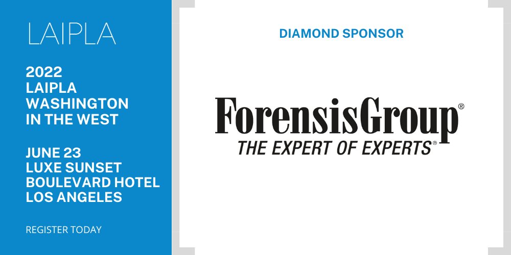 #ForensisGroup is the proud Platinum sponsor of the <a href="/LAIPLA/">LAIPLA</a> "Washington in the West" conference on June 23rd. Held at the Luxe Sunset Hotel in LA, patent and trademark attorneys will experience 1st Class Programming, Productive Networking &amp; more. More: bit.ly/3NQ65vT