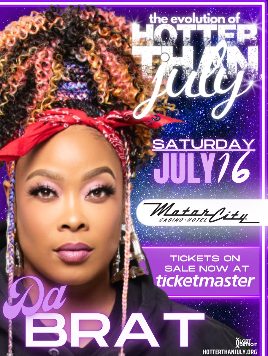 LGBTDetroit's tweet photo. Experience the EVOLUTION. The Hotter Than July concert (featuring Da Brat) happens on Saturday, July 16 at the Motor City Casino - Soundboard. To purchase tickets please visit https://t.co/MBnOHrzqI9 - #LGBTDetroit - #HotterThanJuly https://t.co/06Cerbpc5i