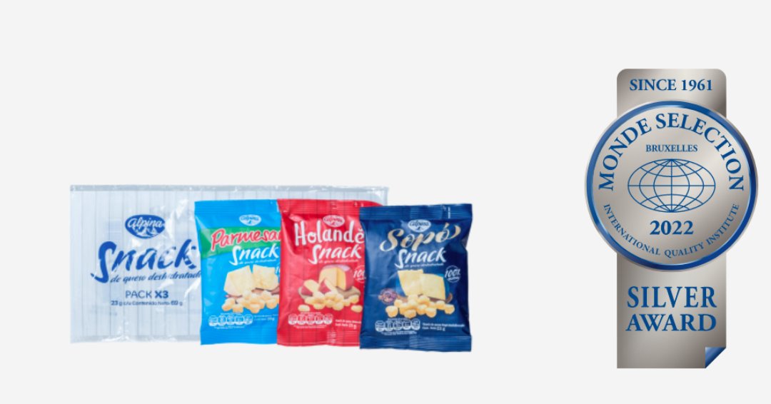 EnWaveCorp's tweet photo. Congratulations to our partner @alpina for winning the @mondeselection Silver Award for their REVdried Cheese Snacks. Check out Alpina's entire range of snacks here: https://t.co/scMalThuXG
#REVdried #globalpartners #snacking #mondeselection #EnWave https://t.co/ECGh3ovtHE