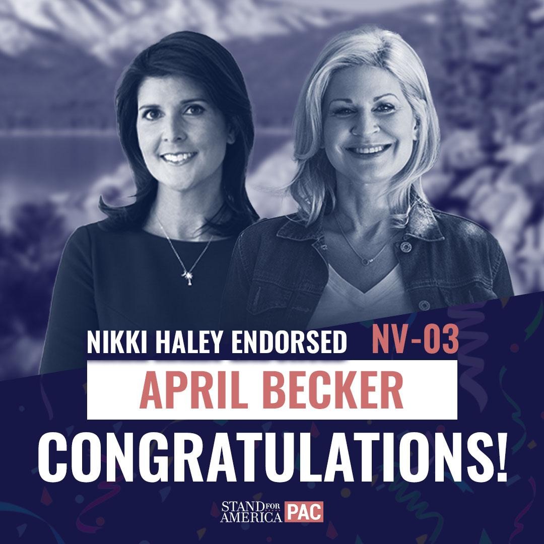 NikkiHaley's tweet photo. .@VoteAprilBecker is a rockstar and I can't want to see her win in November. #StrongGOPWomen 💪 👠 🇺🇸 https://t.co/3wV876mrdI