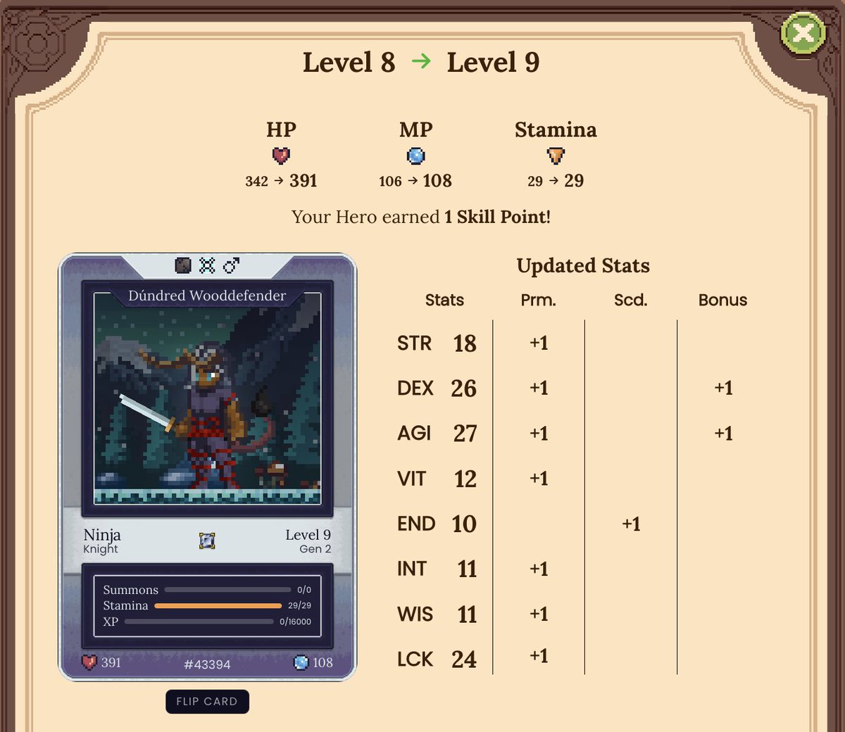DFKnous's tweet photo. Great level-ups on some other heroes in the past few days, too, including two of the new questers bought for my "division of labor" plan (https://t.co/ZyN82aimKb) and two higher-level #PerilousJourney survivors I picked up as part of my #DCA/#ValueAveraging strategy.
$JEWEL #DFK https://t.co/BlqbilIxGf