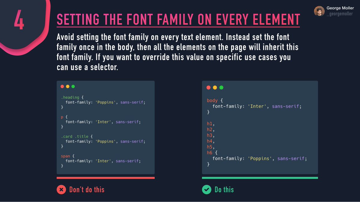 5 CSS common mistakes you should avoid. ↓ - Thread from George Moller ...