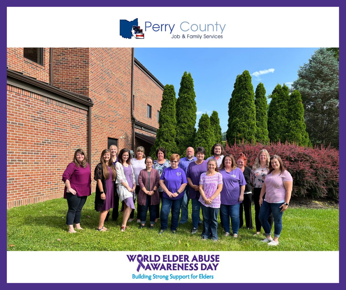 PerryJFS's tweet photo. Our Perry JFS team is wearing purple with @NCEAatUSC for World Elder Abuse Awareness Day (#WEAAD), an opportunity for us all 2 promote dialogue & educate others on the issue of #ElderAbuse. Let’s take action 2 create a more age-friendly society, free from abuse & neglect 4 all! https://t.co/olgjuFC1UD
