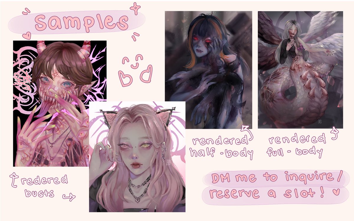 💟 COMMISSIONS OPEN 💟

hi there i've updated my comm sheet and am now open for july commissions to fund my brother's medical bills as well as my maintenance medication! dm me to inquire / place a slot

[rts are v much appreciated] 