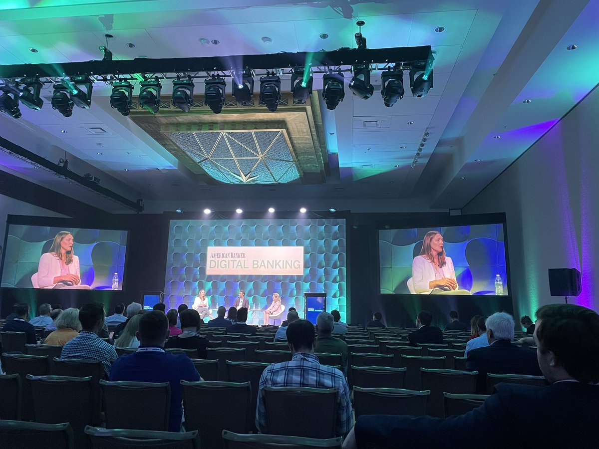 maxmyinterest's tweet photo. Great panel on #BankingCore conversions featuring @KristianeKoontz @ZionsBank and Neal Shah @RegionsBank moderated by @pennycrosman @AmerBanker #DigitalBanking2022 https://t.co/QLrXxCUylN
