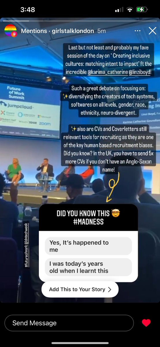 B2BeeMatch's tweet photo. So excited to see the conversation continuing on social! 👏🏾🎤📣 @GirlsTalkLondon @LDNTechWeek @Linzi_Boyd @weare_oneearth @beapplied @ExperisUK @karimacatherine  #LondonTechWeek #FoWSummit #diversityandinclusion https://t.co/Kgds2CUgEV