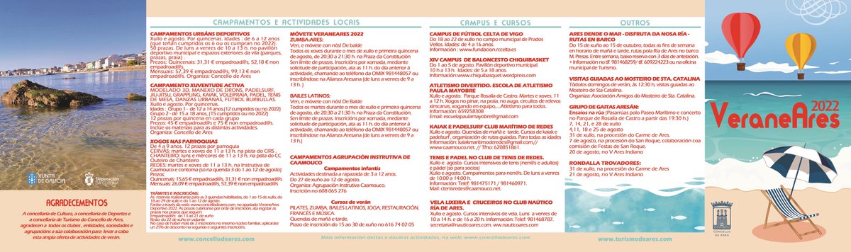 ConcellodeAres's tweet photo. ℹ️ O #ConcellodeAres presenta a programación cultural do verán con preto de 75 actividades
#ViveAres #VeraneAres #TurismodeAres #ConcellariaTurismoAres #ConcellariaDeportesAres #ConcellariadeCulturaAres #VeraneAres2022
+info: 👇
https://t.co/ExB4pQUhjl https://t.co/TWCgSoAhnE