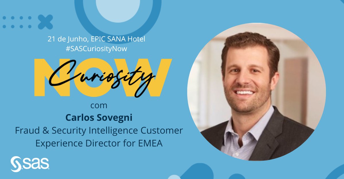 Sofi_Real's tweet photo. No #SASCuriosityNow o Carlos Sovegni , Fraud &amp; Security Intelligence Customer Experience Director do SAS EMEA traz uma apresentação sobre "Fraud &amp; Compliance: a 360 operational approach"
https://t.co/abGEUqRQfi
 #SASCuriosityNow @sas_portugal https://t.co/PSYYfgTQGy