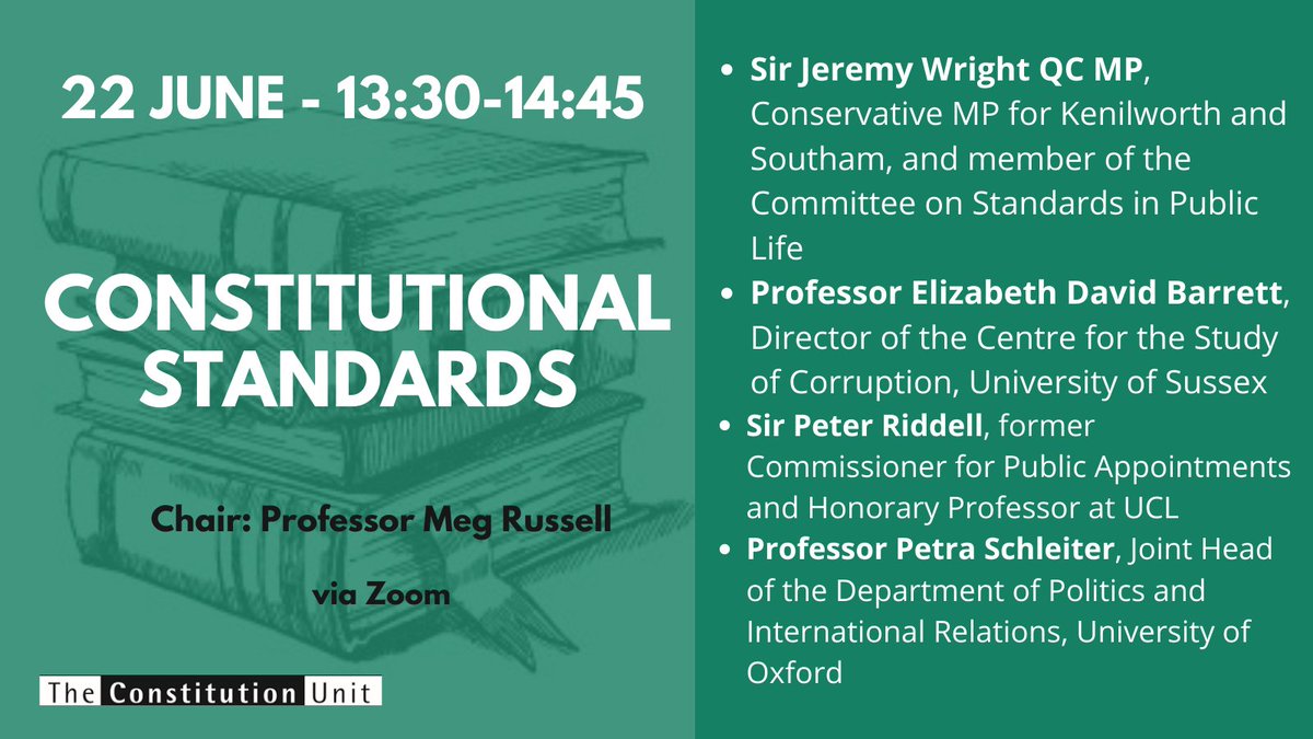👀 Time to register for our expert session on CONSTITUTIONAL STANDARDS, taking place next week

⏰ 22 June | 13:30
✅Checks &amp; balances 
⚖️ Rule of law
🔍 Standards

Registration is free &amp; open to all 👇
 
eventbrite.co.uk/e/the-state-of…