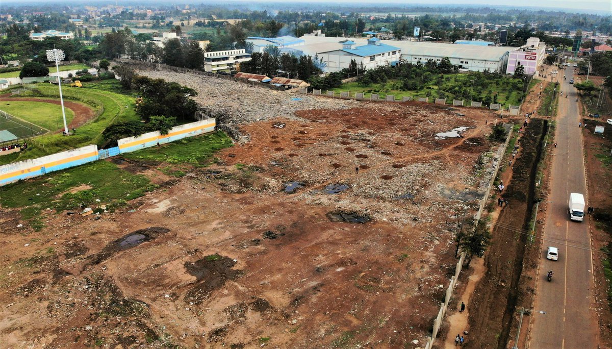 AnyangNyongo's tweet photo. Kachok is out and down ! 

Kachok garbage mountain has been completely demolished  and decommissioned.Go and see for yourselves ! 

As  a permanent solution, we have established a new waste management facility outside the City at Kasese in Ombeyi ward. 

#5moro https://t.co/Rtj2aEfDgq