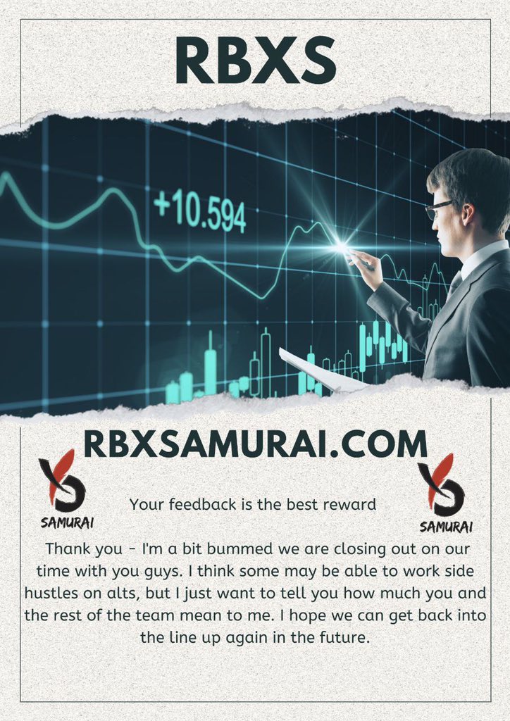 Soul_Samuraii's tweet photo. #RBXS
If you are looking for Carbold Consultant to develop your project, join our creative and professional team ...
💥💥💥
#RBXStoken
▶ https://t.co/6pQMRLt5p7 RBXS Samurai
💎💎💎💎
#BinanceSmartChain #blockchain
#altcoin #DEX #Money
#Company #Cryption #ETH https://t.co/ffk2EFfygr