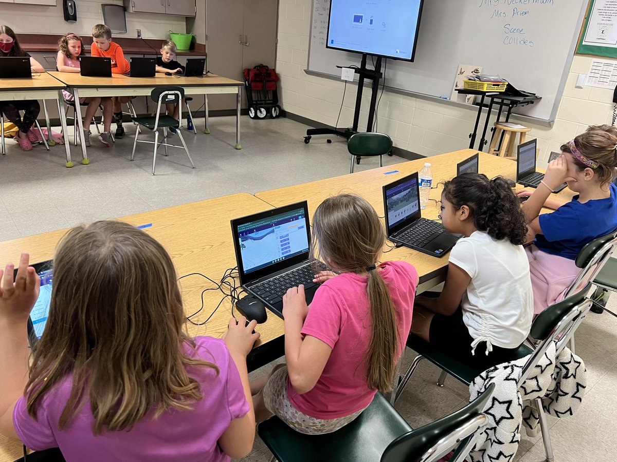 Day 3  MCS #STEM camp, these amazing video game #coders have created elaborate @CoSpaces_Edu with interactive NPCs and detailed scenes for players to explore and work through the puzzles to get to the end of the game! <a href="/Ashley_Priem/">𝒜𝓈𝒽𝓁𝑒𝓎 𝒫𝓇𝒾𝑒𝓂</a> <a href="/MCSDigital/">Moore County Digital</a> <a href="/MooreSchools/">Moore County Schools</a>