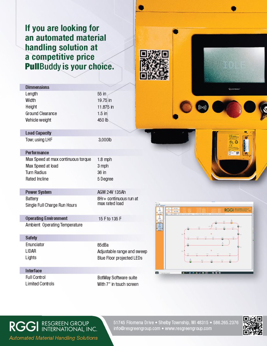 RGGIarmy's tweet photo. Did you know that PullBuddy™ AGV is flexible & able to accommodate a variety of material handling equipment options including scissor lifts, carts, positioners, conveyors, and pick-and-go buttons? - @ResGreenGroup $RGGI
#automation #AGV #PullBuddy™
https://t.co/4HYXkfOjY7 https://t.co/0KSJNPQhB6
