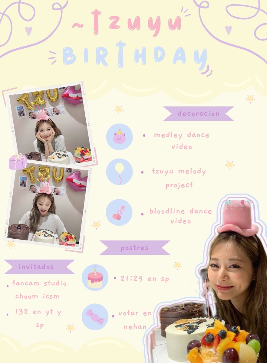 nayeondecker's tweet photo. — TZUYU BIRTHDAY 🍰 
          @tzuyubrand

HAPPY TZUYU DAY
#ThinkAboutTzu
#이쯔쯔하_해피쯔위데이  
#TZUYU #쯔위 https://t.co/XxVlMiLzxE