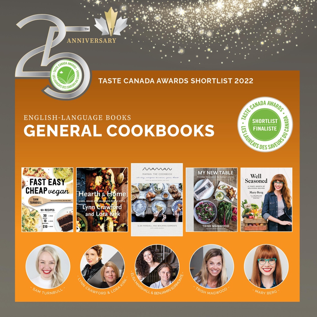 TasteCanada's tweet photo. General Cookbooks, Eng: @bonappetegan @PenguinRandomCA @_mamannyc_ @trishmagwood @mary_berg3 @chaptersindigo Visit https://t.co/JR89wQosao to see the full list!
#TasteCanada #TasteLovers #canadiancookbooks #TCShortlist22 #TasteCanadaAwards22 #canadianchefs #canadianauthors https://t.co/FaiBq7uZGp