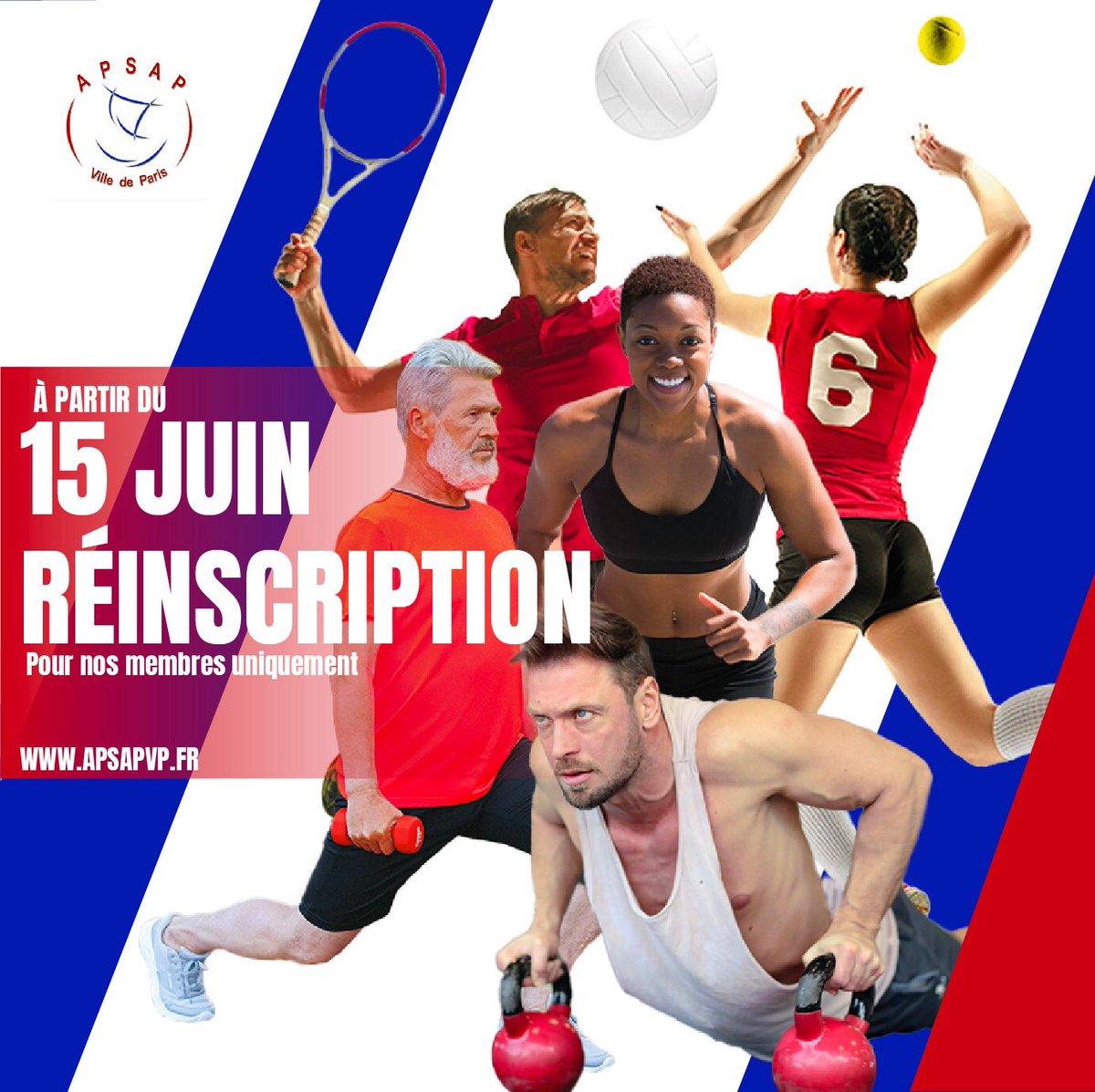 APSAPVP's tweet photo. 🚨 Alerte aux réinscriptions 🚨

👉 Pour rappel, l’APSAP, malgré la crise du COVID, c’est plus de 3000 adhérents et 23 activités proposées aux Parisiens et Parisiennes 🤩 

👉 Pendant 15 jours, tous nos anciens sont protégés #fidelisation 

#reinscriptions #apsap #sport #paris https://t.co/XwXgoyaM5b