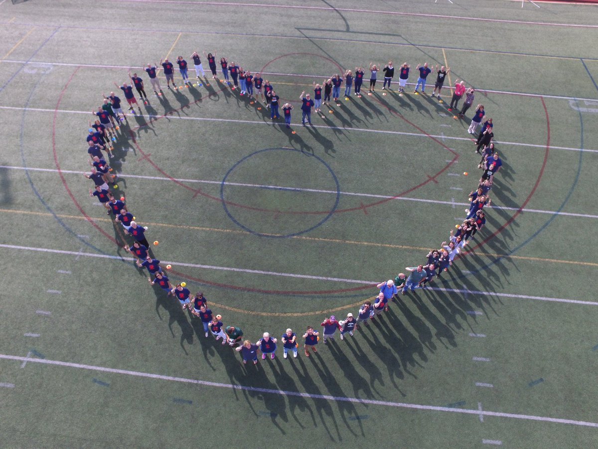 AleblancNRSD1's tweet photo. Nashoba's Mike Poirier recently underwent a successful heart transplant.  To show support and encourage his recovery, #Nashoba teachers took to the feild to form a heart.  Best of luck Mike in your recovery. https://t.co/LIo5HEf6fk