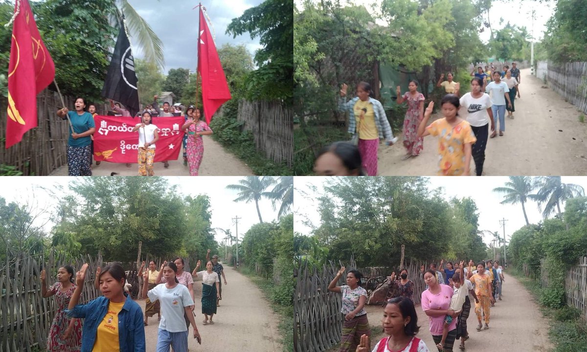 Anti-coup revolutionary strike in Sagaing's Yinmabin Twp.  #2022Jun15Coup #WarCrimesOfJunta #WhatsHappeningInMyanmar