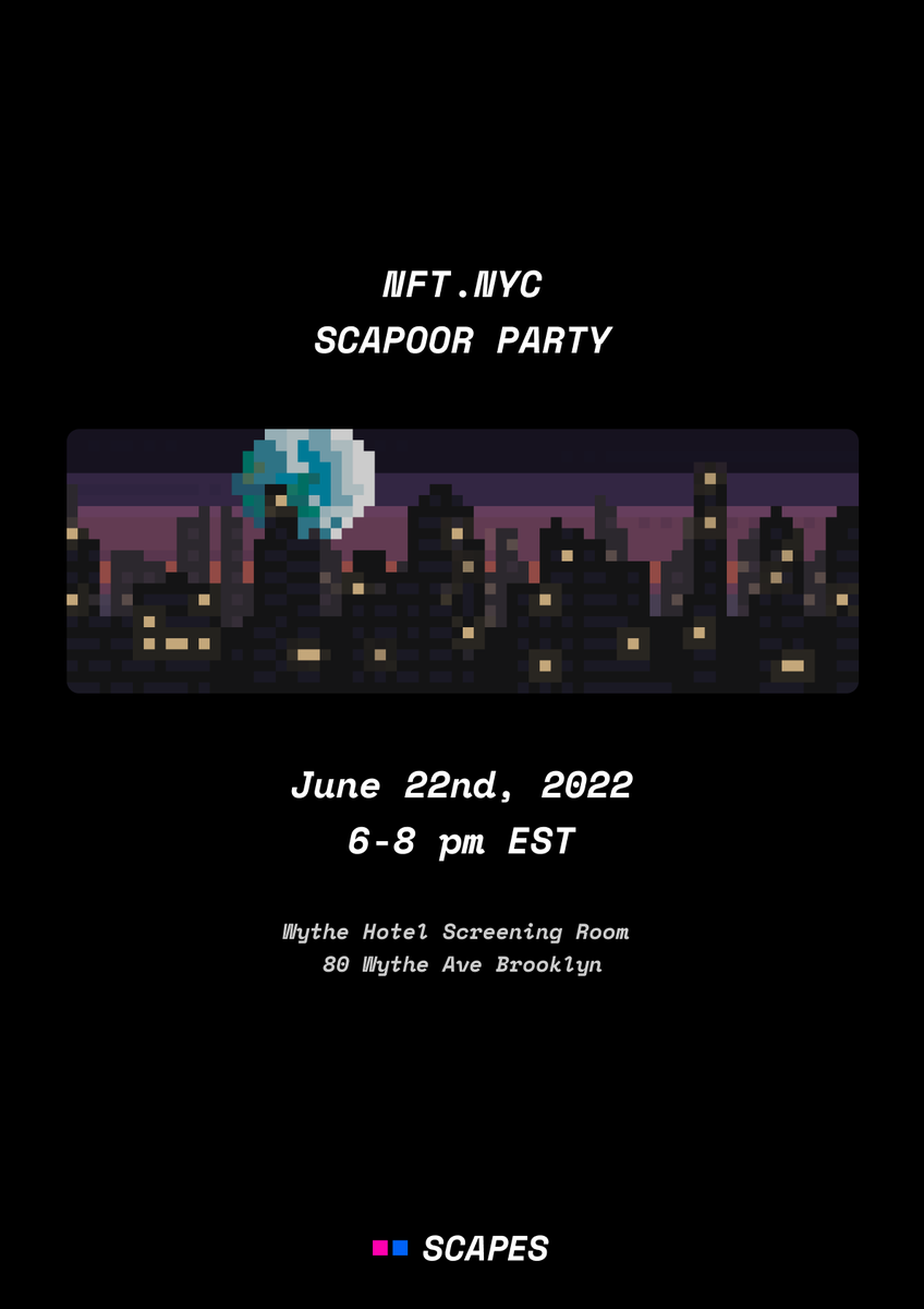 bxb______'s tweet photo. Attn NY friends: If you are in town for https://t.co/8EUq5LdhYN, we (@punkscape) are hosting an event at the Wythe Hotel. Food, drinks, Scapes + a short presentation on our future plans. Come cope with us and meet the community. #yearofthebanner #punkscape https://t.co/26rEuZUyBj