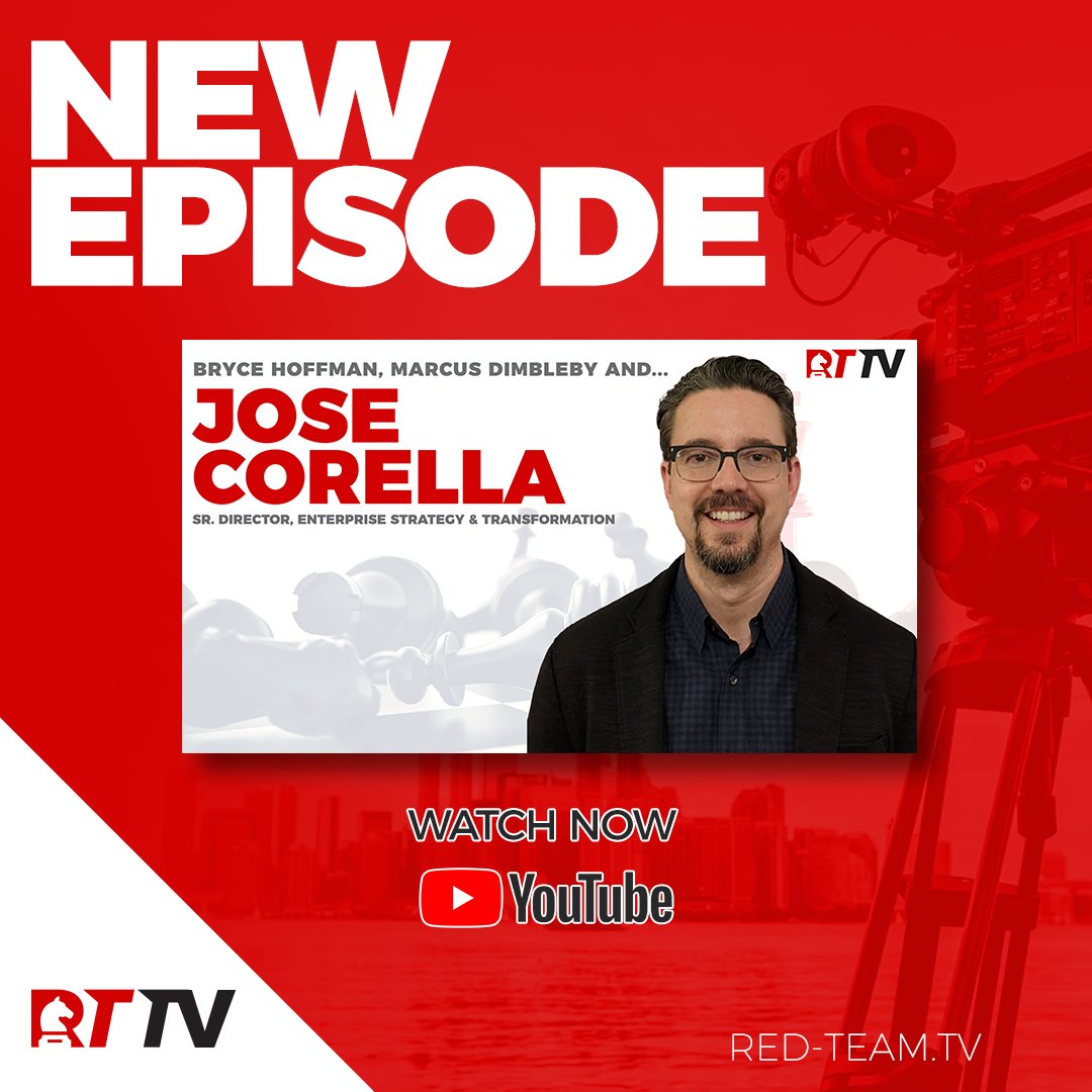 redteamthinking's tweet photo. Our latest episode ‘Jose Corella: Doing Big Things Fast’ is now available for streaming on Red Team TV. https://t.co/ZxoIz67bqf
#podcast #ceo #leadership #changemanagement #practiceoverprocess #redteamthinking #newteamleader #newmanager #humancapital https://t.co/jS7D0E4WMg