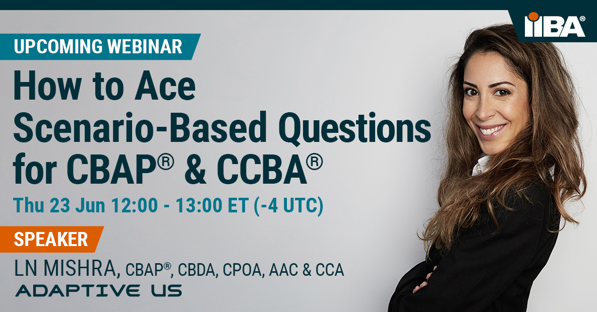 IIBA's tweet photo. Learn all you need to know to ace scenario-based questions for CBAP and CCBA: https://t.co/CWsQQNjgTC
#CCBA #CBAP #IIBAExam #BusinessAnalysisExam #IIBA https://t.co/hvxXvVuGus