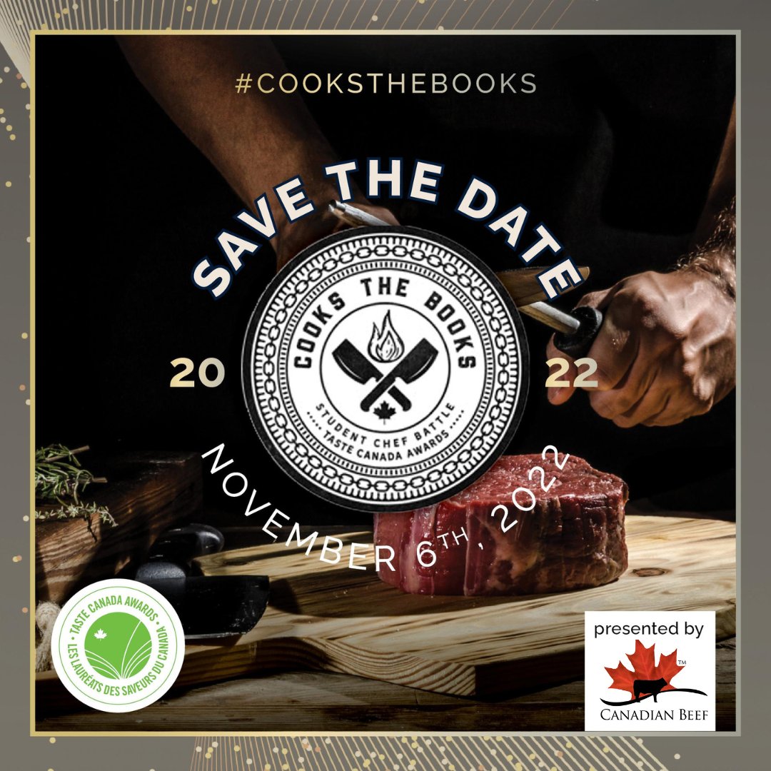 SAVE THE DATE! This year's Taste Canada #CookstheBooks presented by @LoveCDNbeef will be held on Nov 6th, 2022! Visit l8r.it/xt7v for more info! #TasteCanada #TasteLovers #LoveCDNBeef #beefbelongs