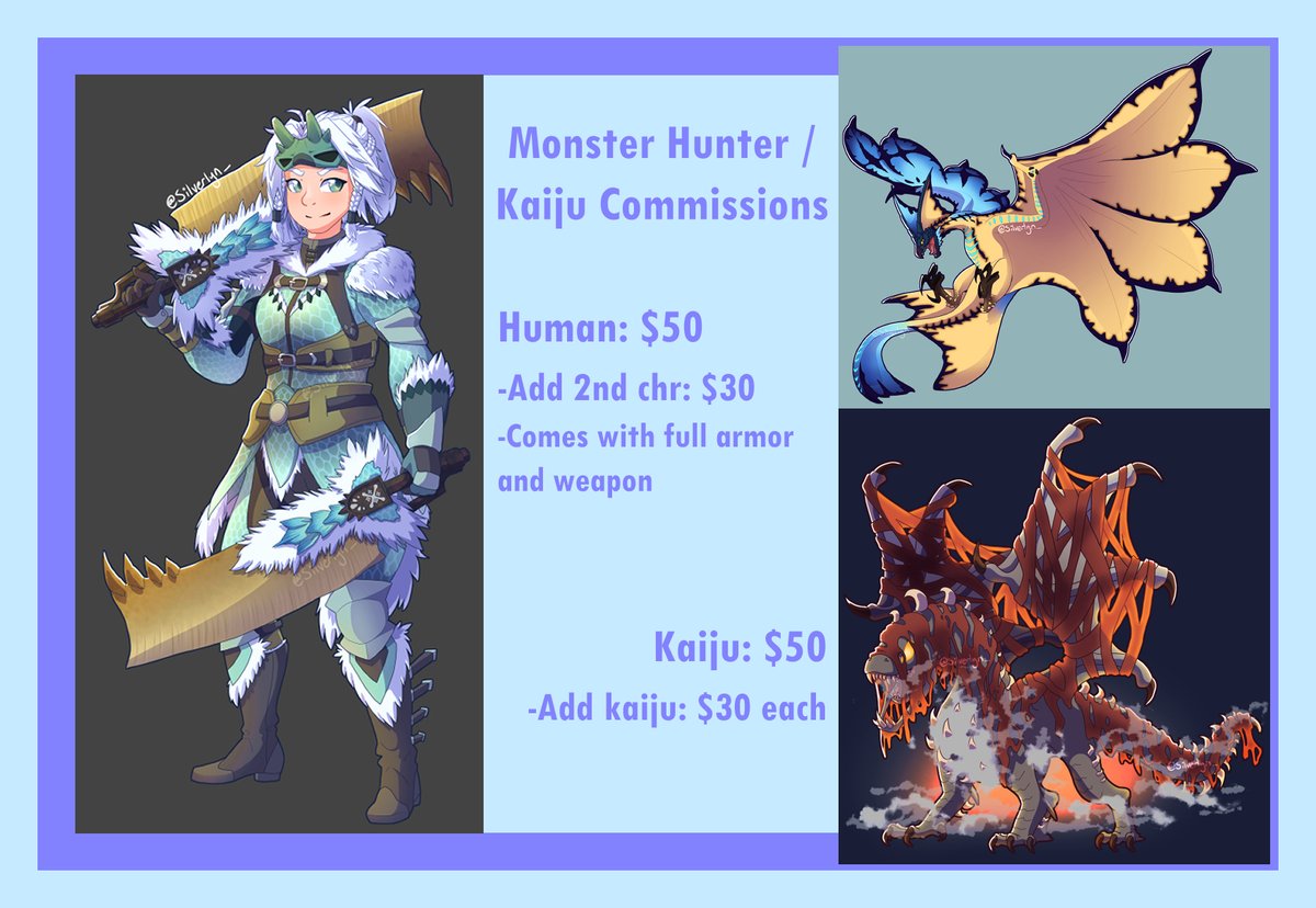 Silverlyn_'s tweet photo. 💖PLEASE RT!💖
I have added options to my commissions!📣

Commissions are now live on my ko-fi! There are 5 slots open!
If you'd like something from me but don't see something that fits, please send me a DM and we'll see if we can work something out!
https://t.co/wjIjARY1iW https://t.co/mxLqoeFn8o