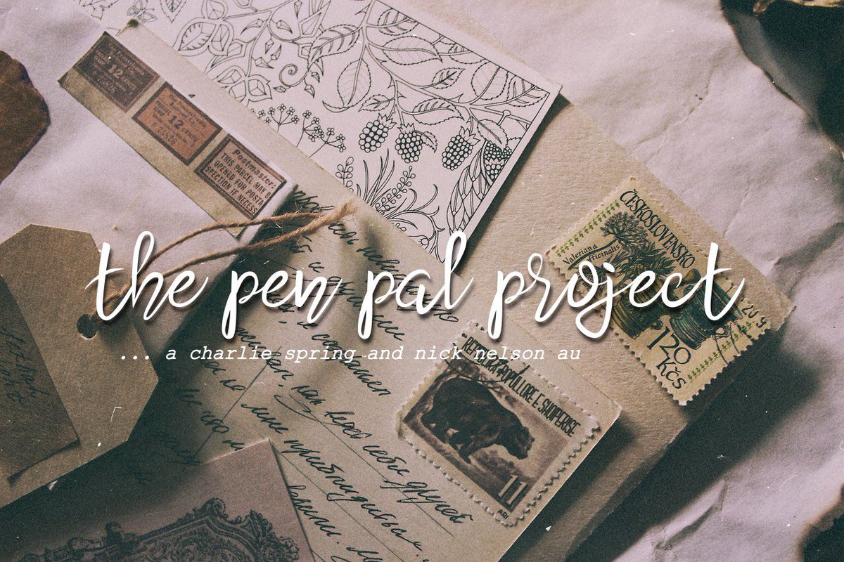 NELS0NSVANS's tweet photo. [ THE PEN PAL PROJECT. 💌🏷 ]
— a charlie spring and nick nelson au. https://t.co/trcRoMgxwa