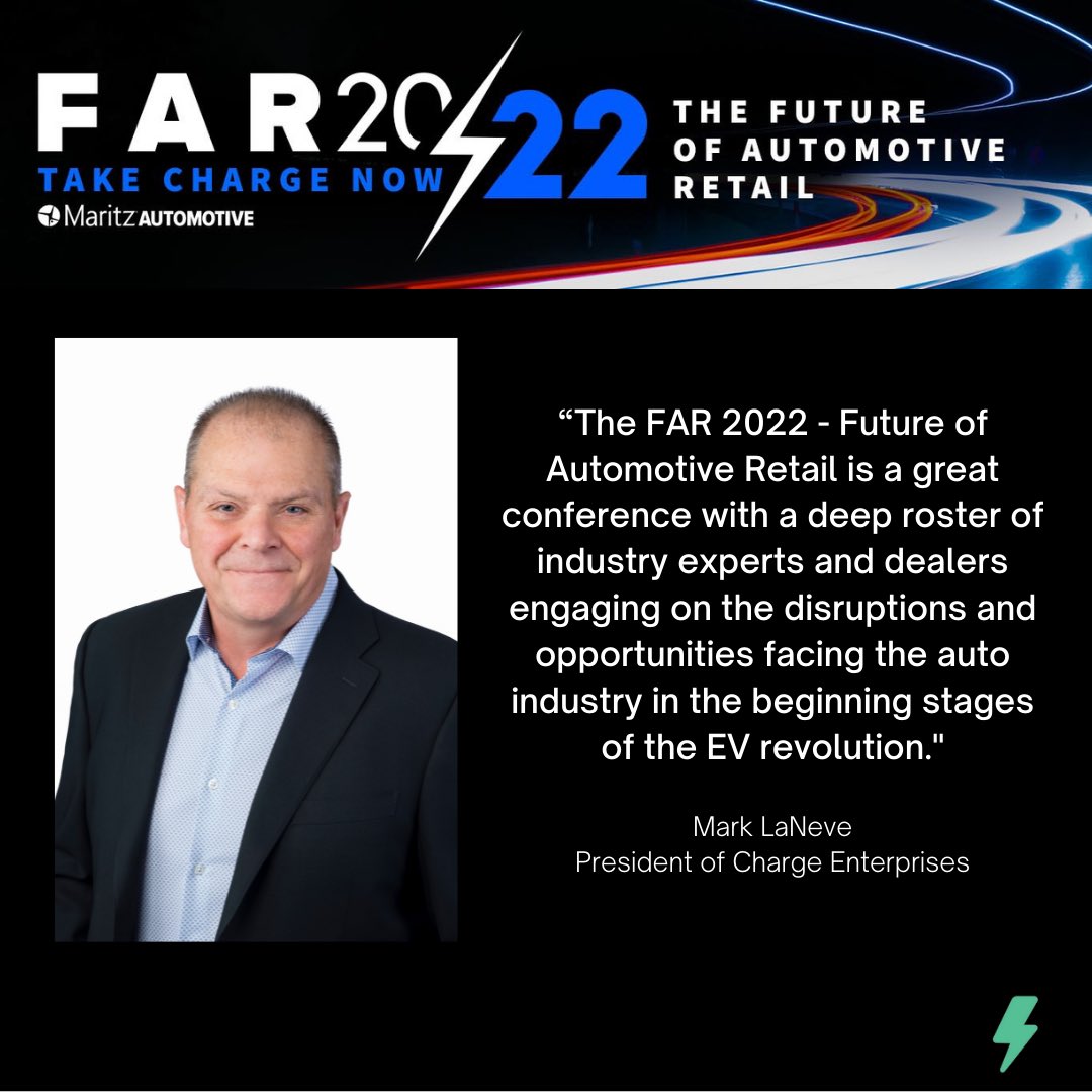 Charge President, Mark LaNeve, took part in a panel discussion at FAR 2022 - Future of Automotive Retail where participants learned about Charge Enterprises' unique three phase approach covering all current and future aspects of charging projects and investment.