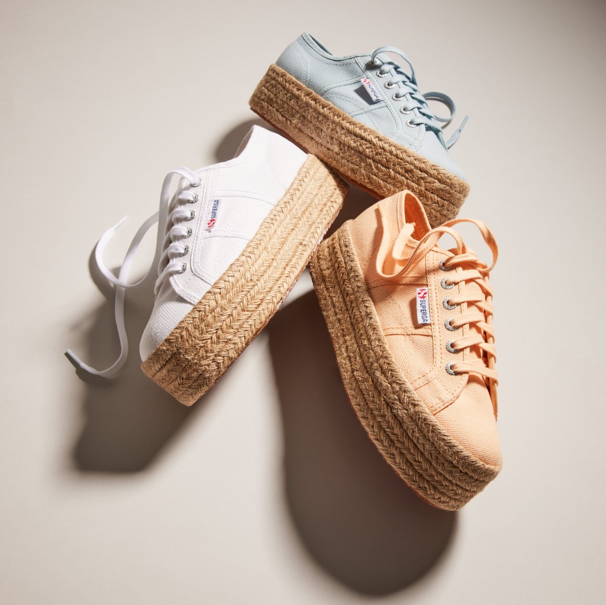 SupergaUSA's tweet photo. The shoes of the summer 🤩 Our fave warm-weather Rope platforms are now available in classic white and new soft summer hues. 

Click the link to shop #superga 2790 Rope: https://t.co/9uqZZqhQQR https://t.co/Edgy7iQ12q