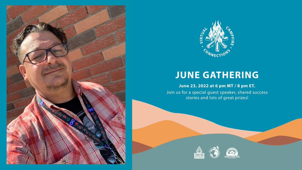 takemeoutside's tweet photo. Our last #VirtualCampfire for the 2021/2022 school year has a special guest!
On June 23, come chat with Preston Huppie! An energetic, self-directed, Metis/Cree educator and Indigenous Education Strategist in Calgary, Alberta!
Don't miss out! Register at: https://t.co/XtfCYeYErE https://t.co/SeXUP0CdYA