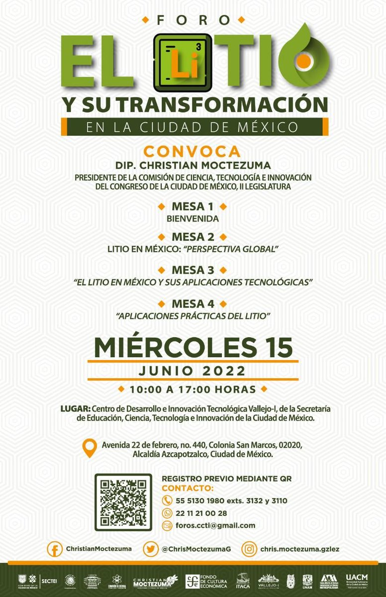 WimMexico's tweet photo. #EnVivo| Les invitamos a escuchar este interesante foro de "EL LITIO Y SU TRANSFORMACIÓN" organizado por el @Congreso_CdMex.

Nuestra compañera @LizCruzMx participará en la mesa 2 "Litio en México: Perspectiva Global"

¡Acompáñanos por FB!
https://t.co/i9LiipMqr7 https://t.co/cgFlYhsSNq