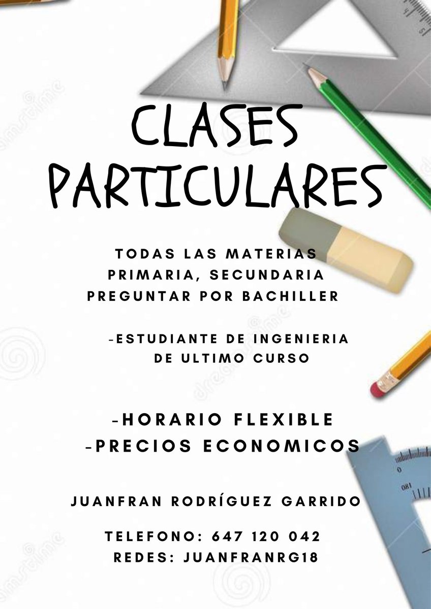 juanfranrg18's tweet photo. Se dan CLASES PARTICULARES para este verano en Linares. 
Primaria, Secundaria y Bachiller.

Se agradece difusión, RT. https://t.co/zA4SO1dt3X